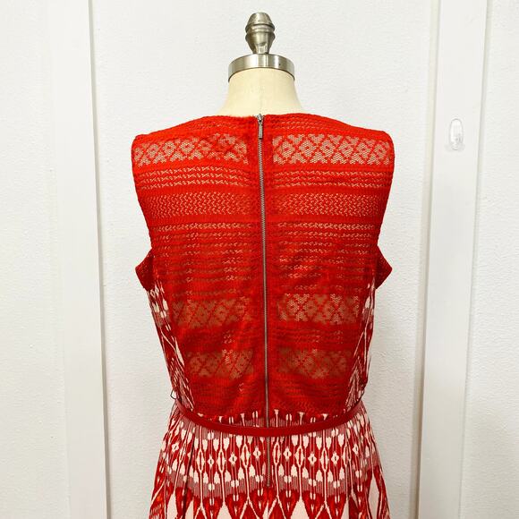 Established 1962 Sun Dress Womens Size 14 Orange Sleeveless A-Line Embroidered - Picture 5 of 14